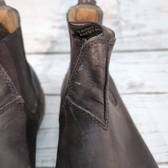 Blundstone Brown Leather Slip On Chelsea Boots Size AU 7.5 - Picture 3 of 14